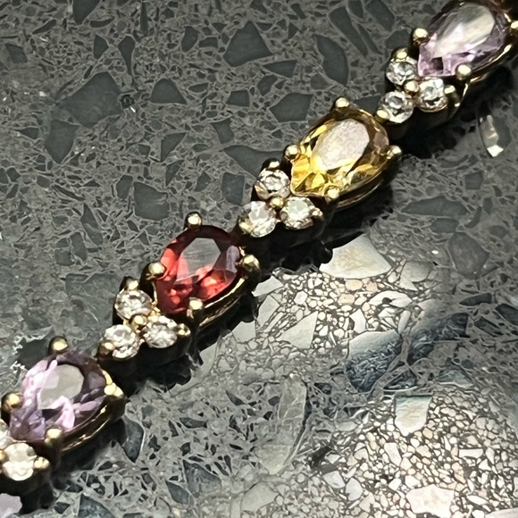 Suzanne Somers vintage amethyst citrine garnet topaz peridot cz tennis bracelet - Picture 2 of 4